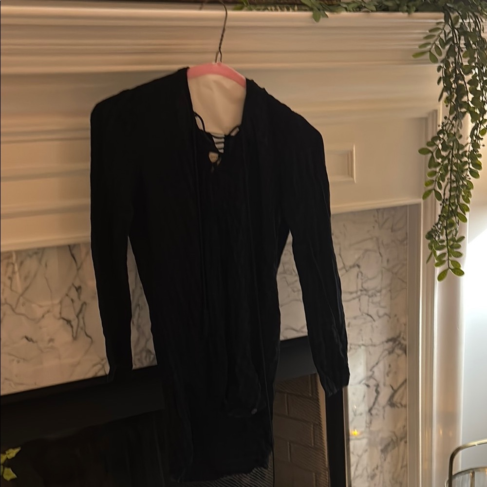 Black Long Sleeve Cover Up